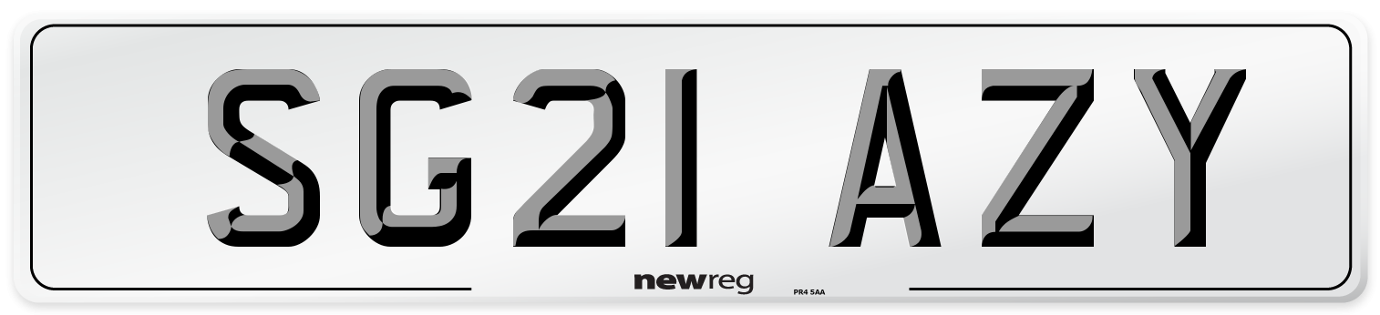 SG21 AZY Number Plate from New Reg